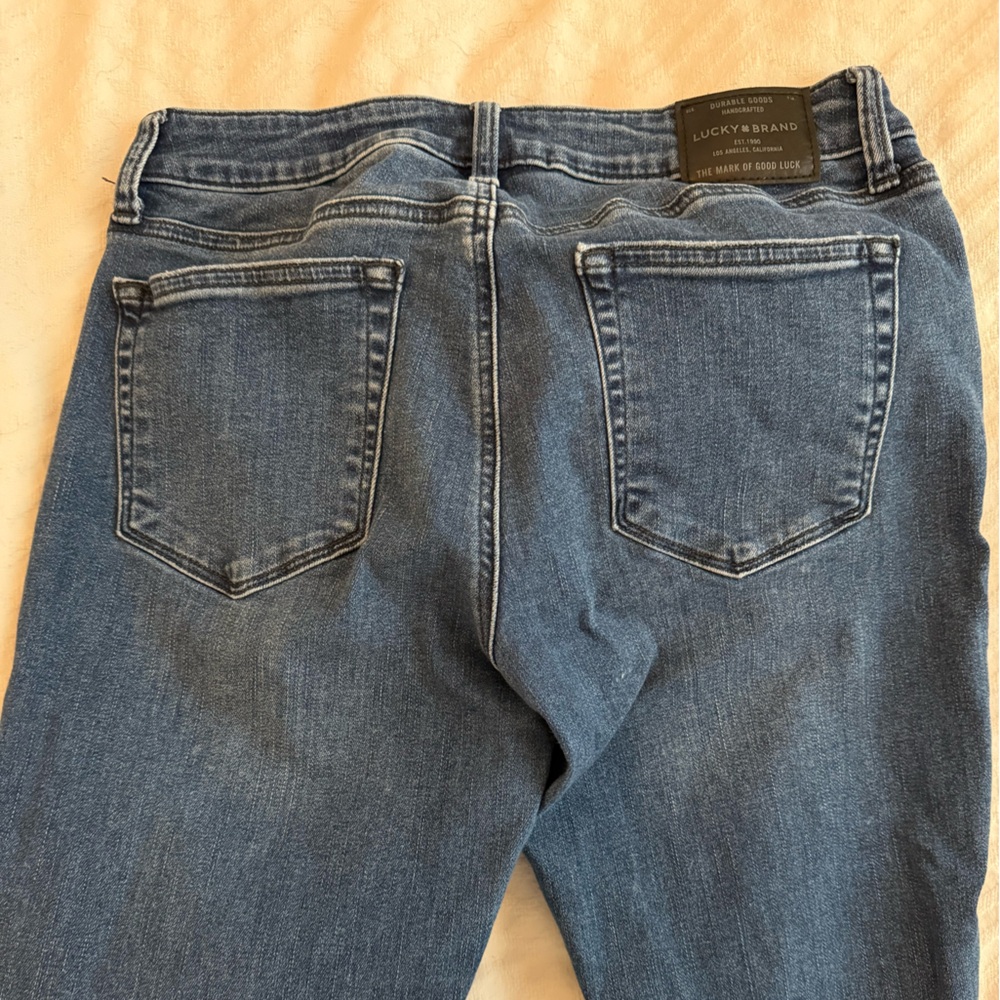 Lucky Brand Blue Jeans with Black Floral Embroidery - Picture 3 of 4